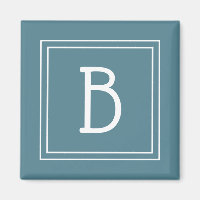 Monogramme Moderne Simple Lettre Initiale Turquois