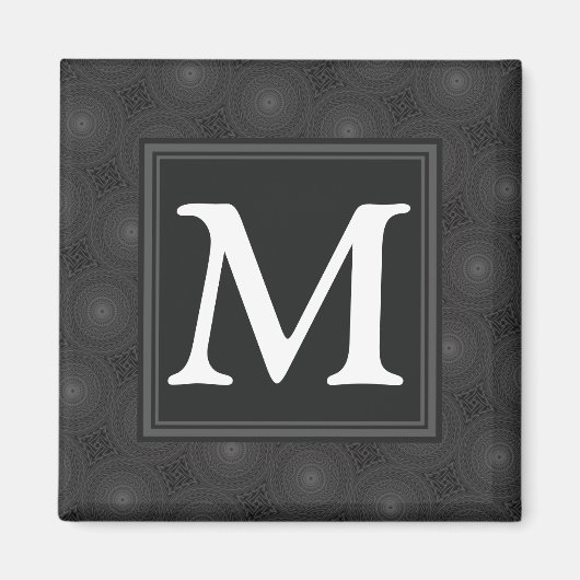 Aimant Monogramme motif des cercles de charbon (Devant)