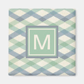 Aimant Monogramme | Motif géométrique Pastel (Devant)