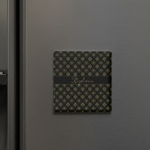 Aimant Monogramme Noir Et Or Moderne