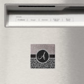 Aimant Monogramme noir léopard argent parties scintillant (In Situ (Lave-vaisselle))