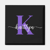 Aimant Monogramme noir violet (Devant)