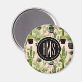 Aimant Monogramme | Oasis intérieure | Motif de ligne Pla (Recto/Verso)