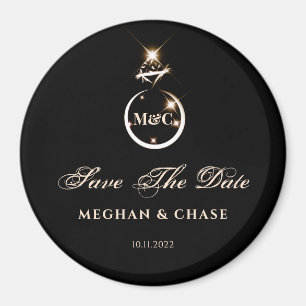 Aimant Monogramme Or Anneau Diamond Mariage Enregistrer L
