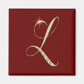 Aimant Monogramme or initial L (Devant)