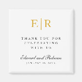 Aimant Monogramme Or Merci Élégant mariage Faveur (Devant)