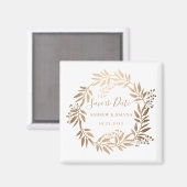 Aimant Monogramme Or Personnalisé Élégant (Recto/Verso)