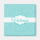 Aimant Monogramme Parties scintillant turquoise (Devant)