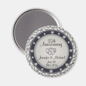 Aimant Monogramme personnalisé 25e anniversaire (Recto/Verso)