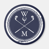 Aimant Monogramme personnalisé Golf Royal Blue (Devant)