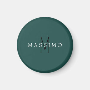Aimant Monogramme Professionnel Gris Bleu Votre Nom
