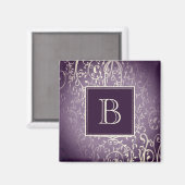 Aimant Monogramme Purple Élégant (Recto/Verso)
