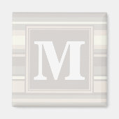 Aimant Monogramme rayures beiges (Devant)