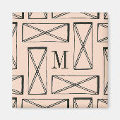 Aimant Monogramme | Rectangle géométrique X Design (Devant)