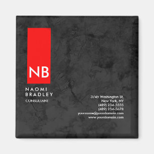 Aimant Monogramme Red Grey Motif Moderne Consultant