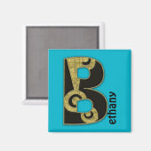 Aimant monogramme rétro - B (Recto/Verso)