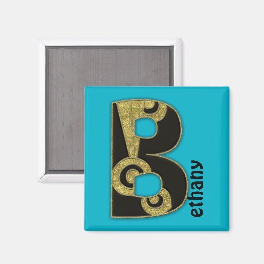 Aimant monogramme rétro - B (Recto/Verso)