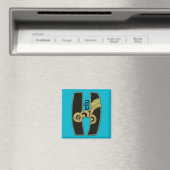 Aimant monogramme rétro - H (In Situ (Lave-vaisselle))