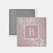 Aimant Monogramme rose Élégant (Recto/Verso)