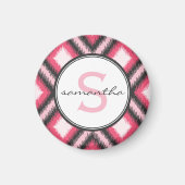 Aimant Monogramme rose Ikat (Devant)