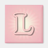 Aimant Monogramme rose L (Devant)