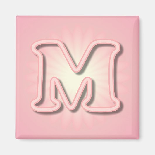 Aimant Monogramme rose M (Devant)