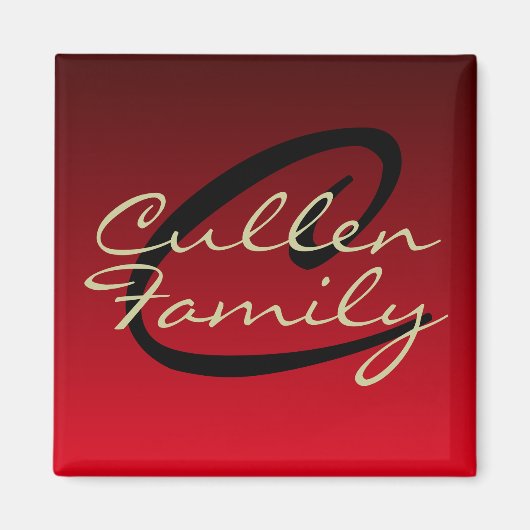 Aimant Monogramme rouge (famille) Carré magnétique (Devant)