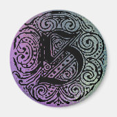 Aimant Monogramme S Arrière - plan bleu violet (Devant)