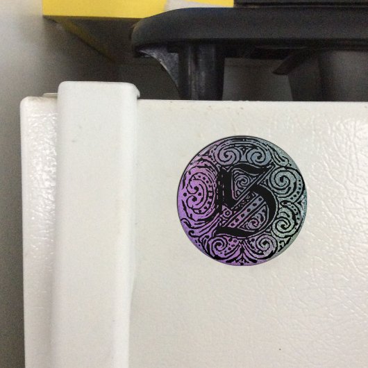 Aimant Monogramme S Arrière - plan bleu violet