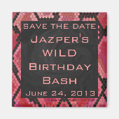 Aimant Monogramme serpent noir et rouge imprimé (Devant)