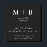 Aimant Monogramme simple B/W Mariage Enregistrer la date<br><div class="desc">Noir et blanc contemporain Monogramme mariage Enregistrer l'aimant de date. Impression plus grande que l'original.</div>