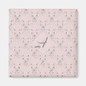 Aimant Monogramme simple Elegant Blush Parties scintillan (Devant)
