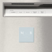 Aimant Monogramme simple et élégant Bleu d'hiver Enregist (In Situ (Lave-vaisselle))