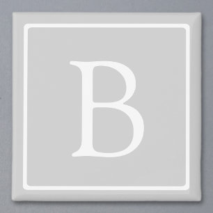 Aimant Monogramme simple gris clair