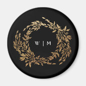 Aimant Monogramme traditionnel Noir Crest Mariage classiq (Devant)