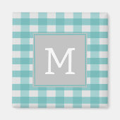 Aimant Monogramme turquoise Plaid Buffalo (Devant)