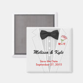 Aimant Monogramme Tuxedo avec Rose (Recto/Verso)