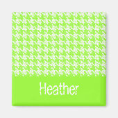 Aimant Monogramme vert et blanc motif (Devant)