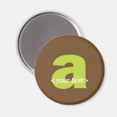 Aimant Monogramme vert et Brown - Lettre A (Recto/Verso)