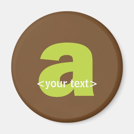 Aimant Monogramme vert et Brown - Lettre A (Devant)