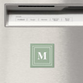 Aimant Monogramme vert Sage moderne (In Situ (Lave-vaisselle))