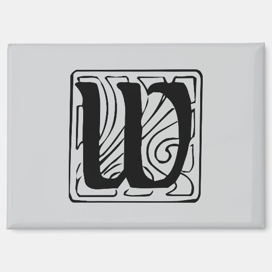 Aimant Monogramme W noir (Recto)