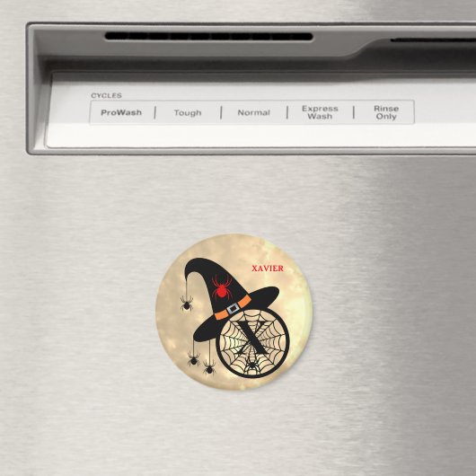 Aimant Monogramme X Halloween Ciel Sorcière Araignées Nom (In Situ (Lave-vaisselle))