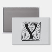 Aimant Monogramme Y noir (Recto/Verso)