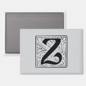 Aimant Monogramme Z noir (Recto/Verso)