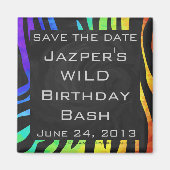 Aimant Monogramme Zebra noir et arc-en-ciel (Devant)