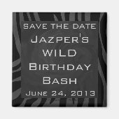 Aimant Monogramme Zebra Noir et gris (Devant)