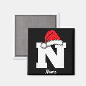 Aimant Monogrammed Family Christmas With Name  (Recto/Verso)