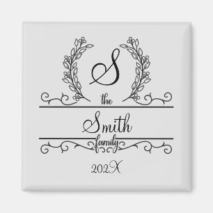Aimant Monogrammed Personalized Family Name 