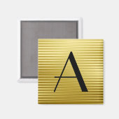 Aimant Monogrammes Art Déco Gold Satin (Recto/Verso)